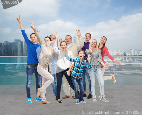 Image of group of smiling people having fun