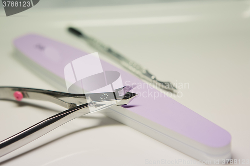 Image of Closeup shot of woman in nail salon 