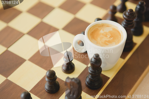 Image of Leisure relax time or business strategy concept. Part of chess t