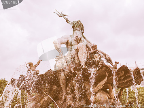 Image of Neptunbrunnen fountain in Berlin vintage