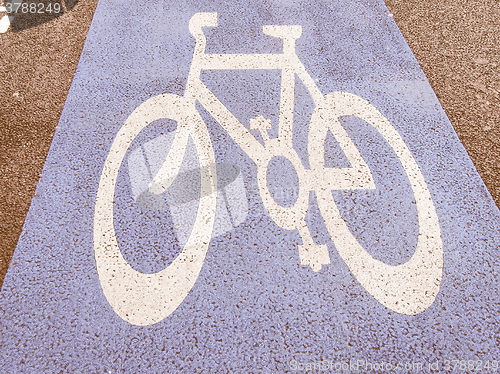 Image of  Bike lane sign vintage