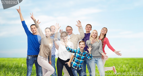 Image of group of smiling people having fun