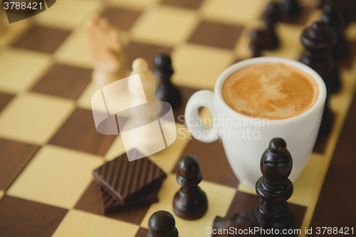 Image of Leisure relax time or business strategy concept. Part of chess t