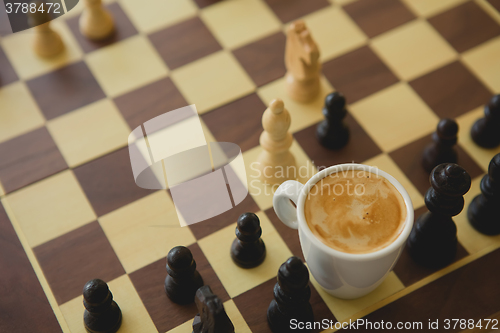 Image of Leisure relax time or business strategy concept. Part of chess t