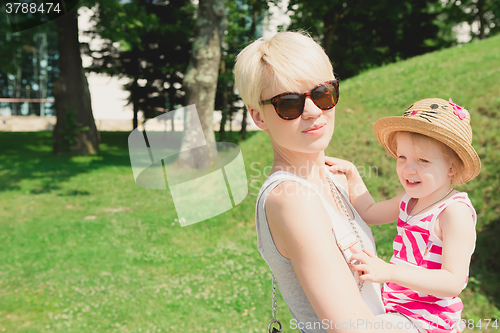 Image of Mother and daughter in the park