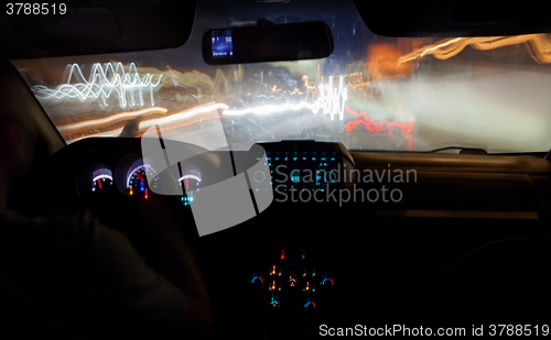 Image of Speed driving in the city at night