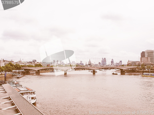 Image of River Thames in London vintage