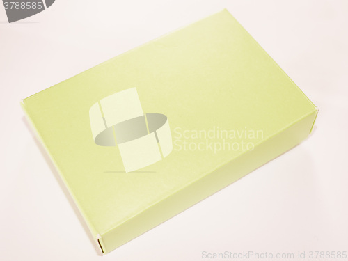 Image of  Green yellow paper box vintage