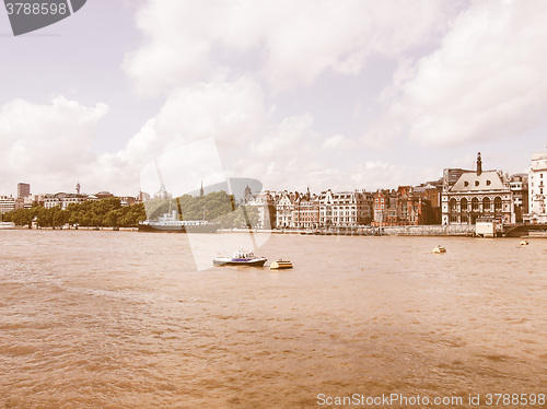 Image of River Thames in London vintage