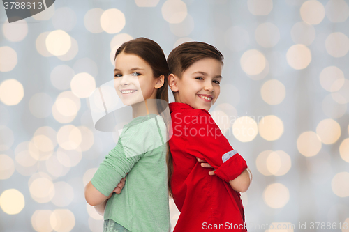 Image of happy boy and girl standing together