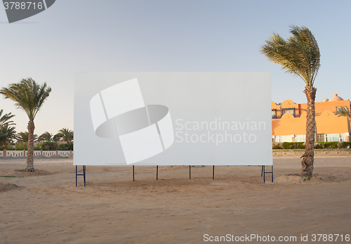 Image of Blank billboard with palm trees