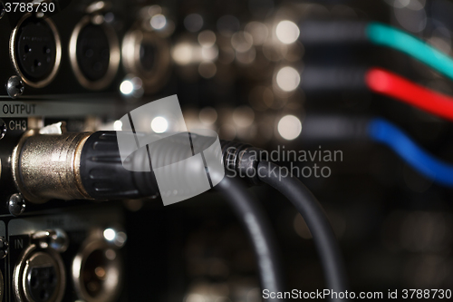 Image of Audio XLR cables in the pro recorder.