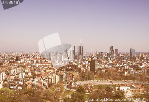 Image of Milan aerial view vintage