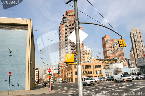 Image of Street with traffic light in Midtown Manhattan