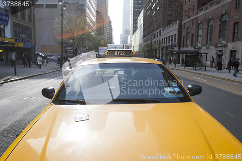Image of Yellow cab in Manhattan