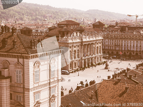 Image of Piazza Castello Turin vintage