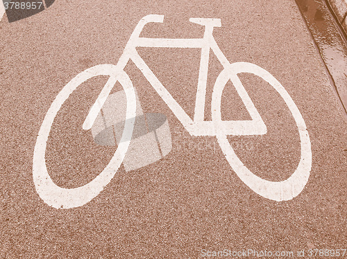 Image of  Bike lane sign vintage