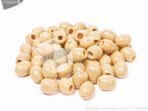 Image of Retro looking Green olives