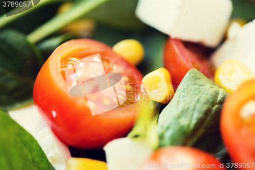 Image of close up of vegetable salad bowl