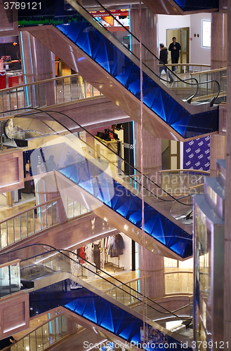 Image of Three escalators in shopping centre Rio