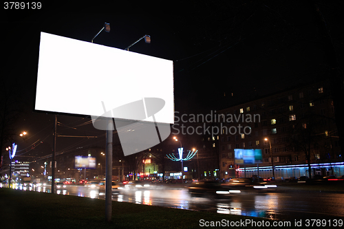 Image of Empty billboard, by night