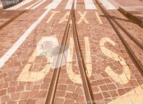 Image of  Bus stop sign vintage