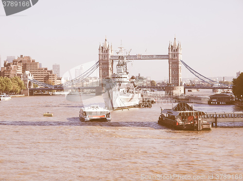 Image of River Thames in London vintage