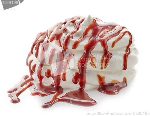 Image of whipped cream with chocolate sauce