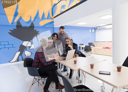 Image of startup business team on meeting at modern office