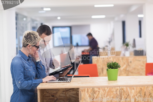 Image of startup business team on meeting at modern office