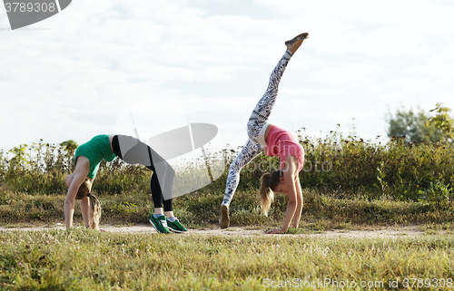 Image of Two girls training