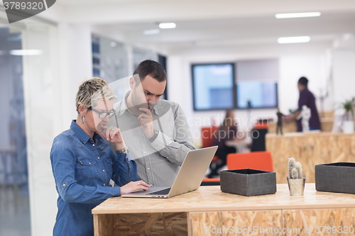 Image of startup business team on meeting at modern office