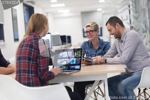 Image of startup business team on meeting at modern office