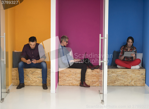 Image of group of business people in creative working  space