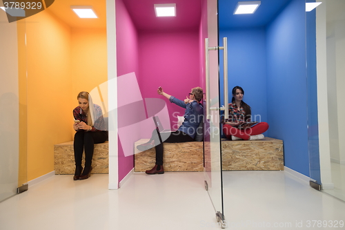 Image of group of business people in creative working  space