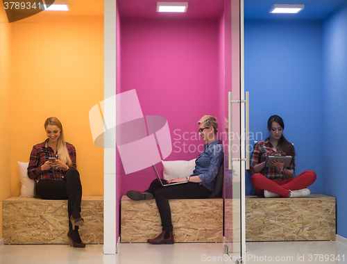 Image of group of business people in creative working  space