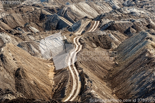 Image of Large excavation site with roads ahead