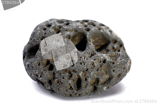 Image of Black strange rock isolated on white