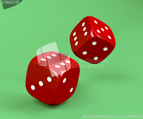 Image of Red rolling dices