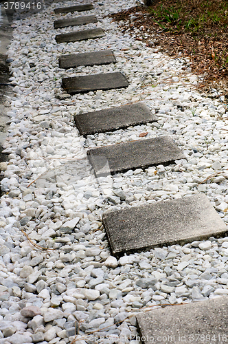 Image of cement stepping stone walkway