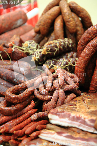 Image of sausages and smoked meat