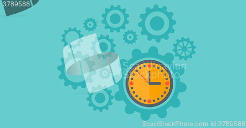 Image of Background of cogwheels and clock mechanism.