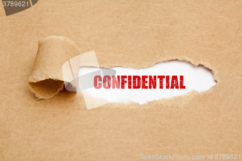 Image of Confidential Torn Paper Concept