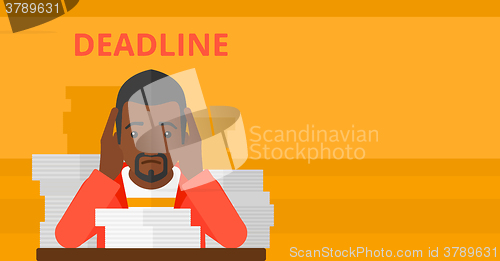 Image of Man having problem with deadline.