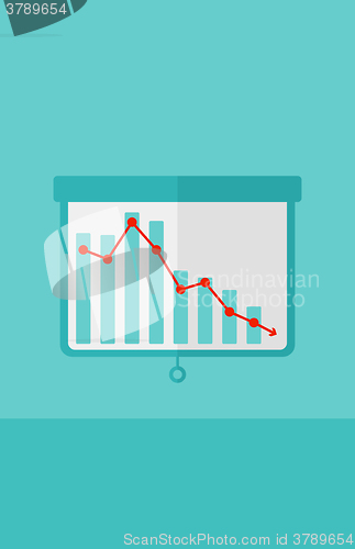 Image of Background of projector roller screen with decreasing chart.