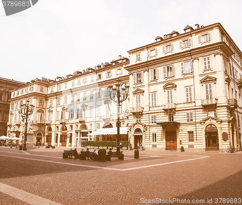 Image of Piazza Carignano Turin vintage