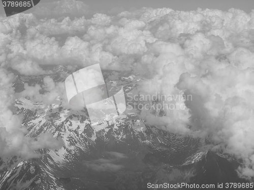 Image of Black and white Clouds on Alps