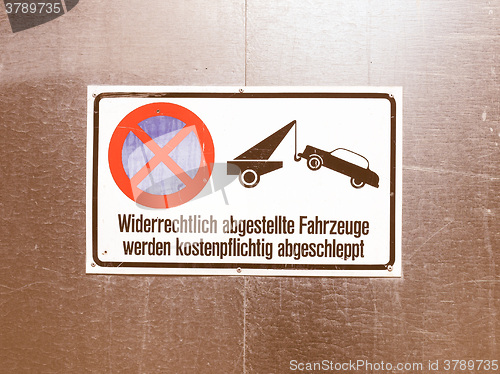Image of  No parking sign vintage