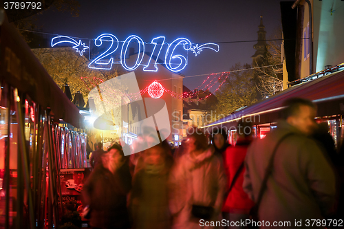 Image of People sightseeing Zagreb at Advent time