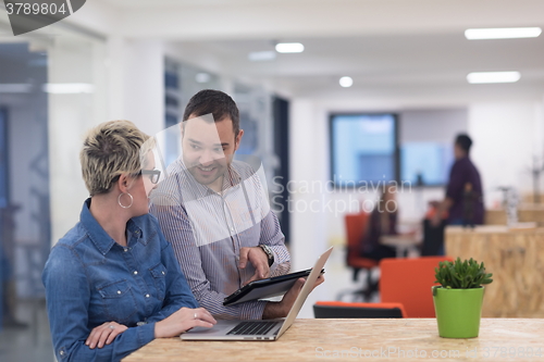Image of startup business team on meeting at modern office